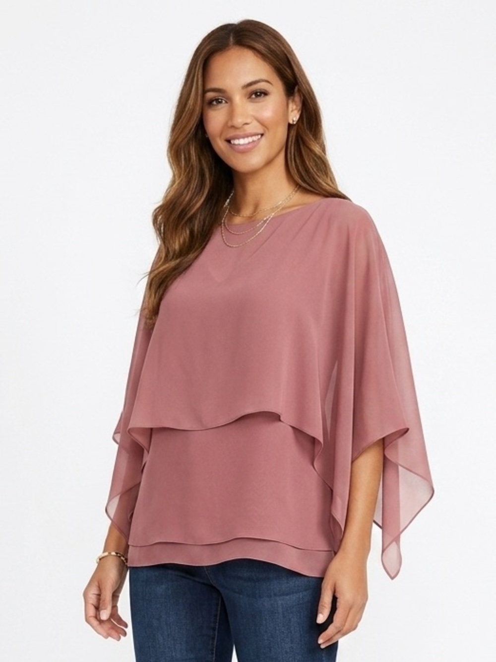 WHBM 2p Convertible Overlay Cape Tunic Petite Small PS SP $150 EUC
